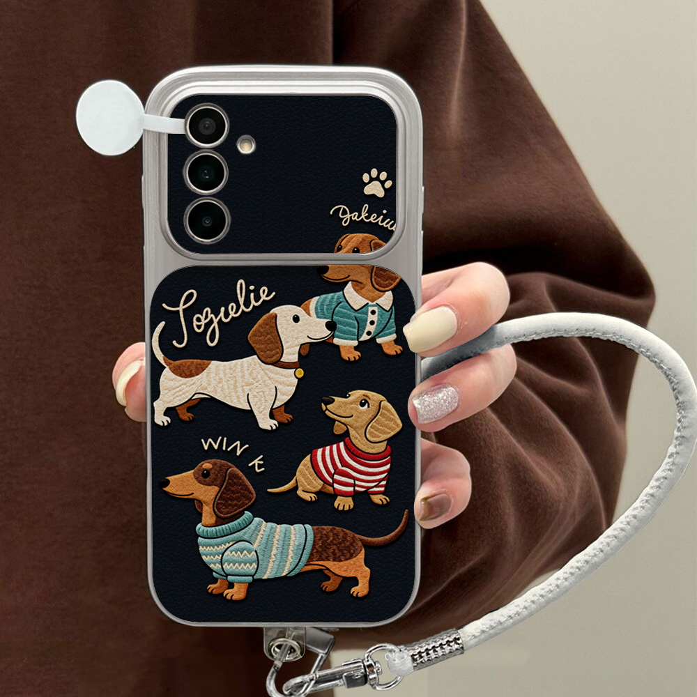 Phone Cases With Loop - 만화 닥스훈트 휴대폰 케이스 삼성 A56