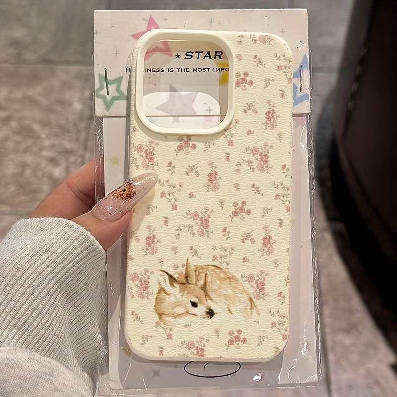 Phone Cases Otterbox - 귀여운 사슴과 꽃무늬 디자인의 리치 폰