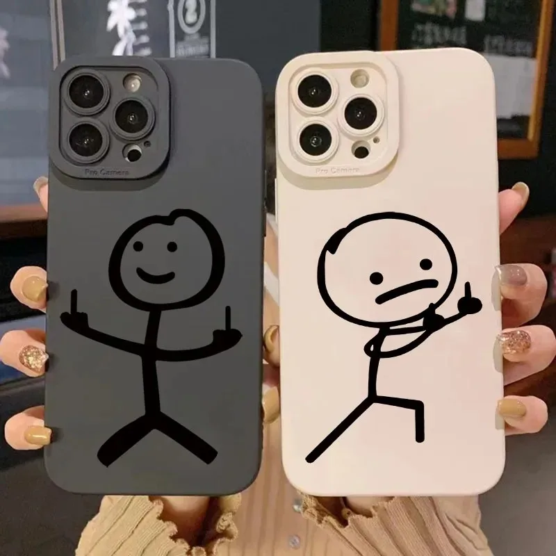 Phone Cases Otterbox - 귀여운 만화 매치맨 무광 실리콘 폰