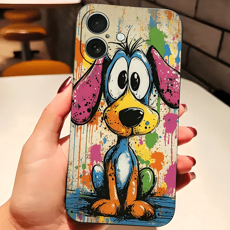 Phone Cases Otterbox - 그래피티 컬러 강아지 TPU 폰 케이스