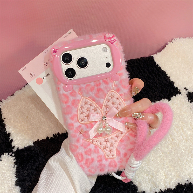 Phone Cases Iphone 17 - 럭셔리 레오파드 프린트 비키니 패턴 플러시