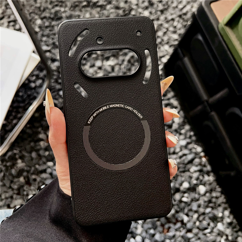 Phone Cases Nothing 3A - 럭셔리 비즈니스 PU 가죽 Magsafe 마그네틱