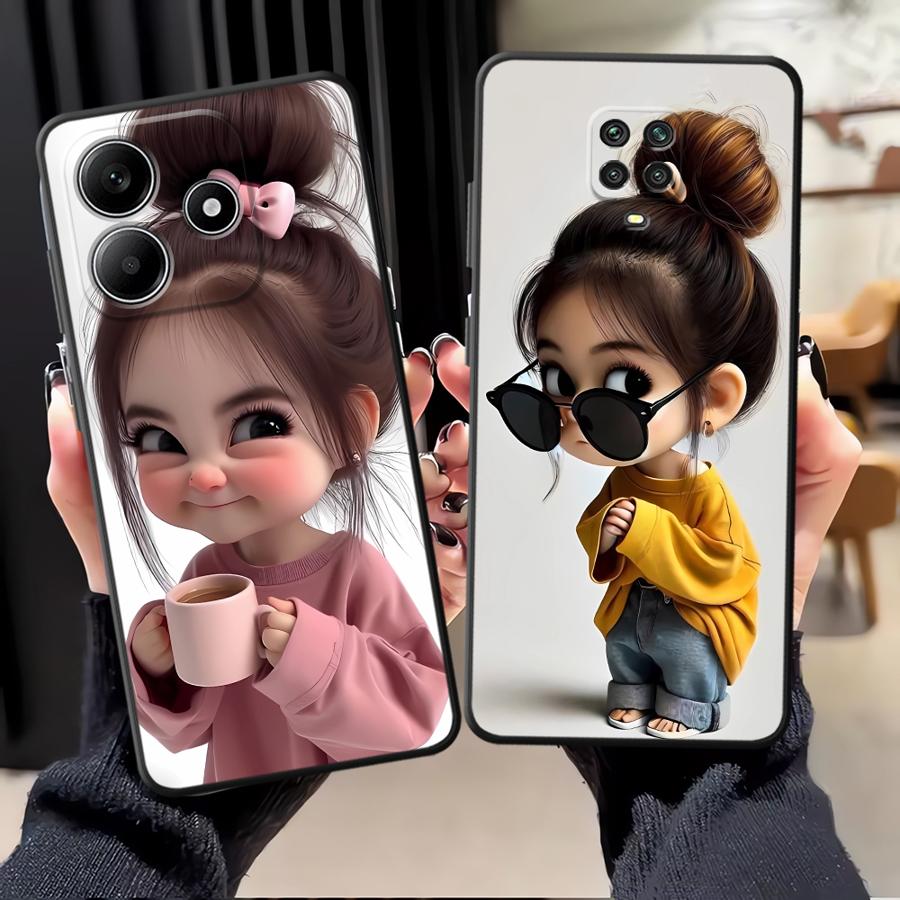 Phone Cases Xiaomi - 만화 소녀 패턴 푼다 폰 커버