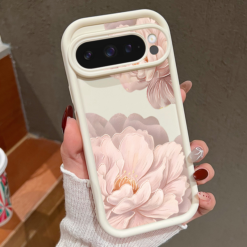 Phone Cases Pixel 9A - 핑크 꽃무늬 소프트 TPU 폰 케이스