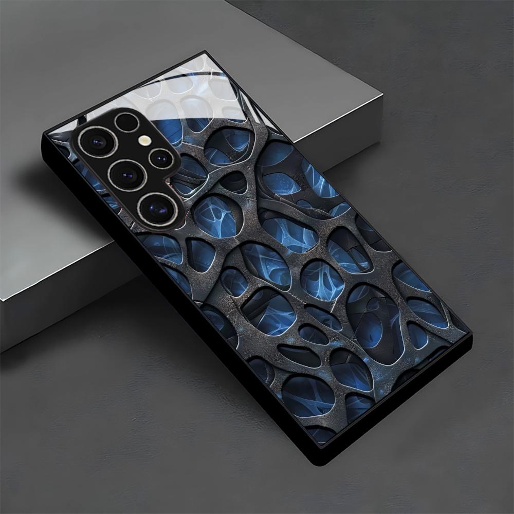 Phone Cases Blue - 시원한 블루 허니콤 글래스 폰 케이스