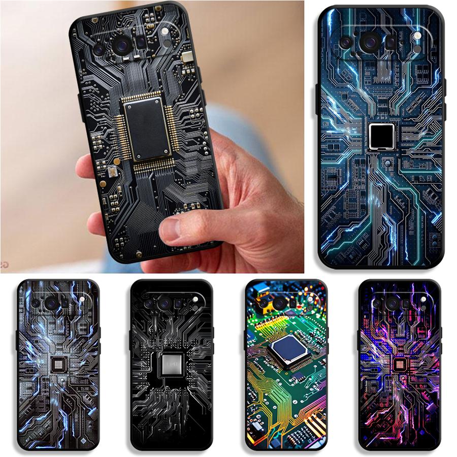 Phone Cases Pixel 9A - 레트로 회로 기판 디자인 펀다 폰