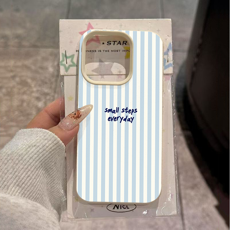 Phone Cases Blue - 블루 잉글리쉬 블루 화이트 스트라이프 케이스