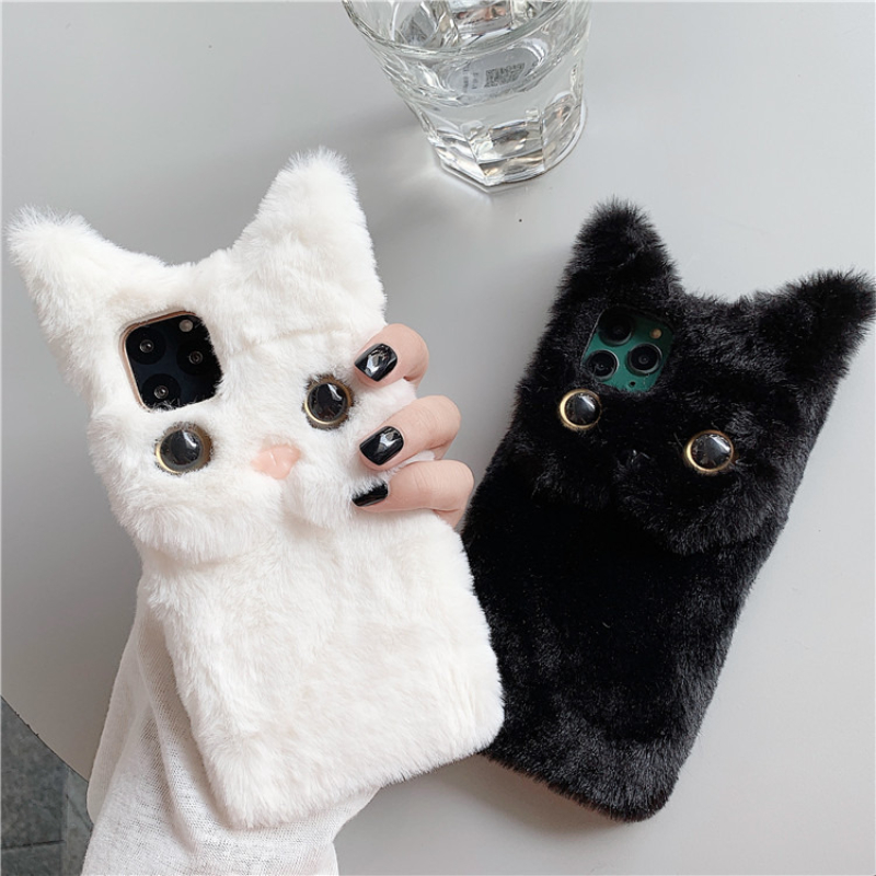 3D 귀여운 만화 고양이 털 플러시 폰 케이스 아이폰  - Phone Cases Iphone 17 리뷰 및 가격
