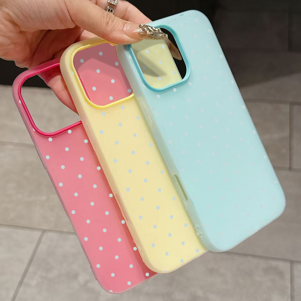귀여운 하늘색 물방울 무늬 폰 케이스 (아이폰 17,  - Phone Cases Blue 리뷰 및 가격