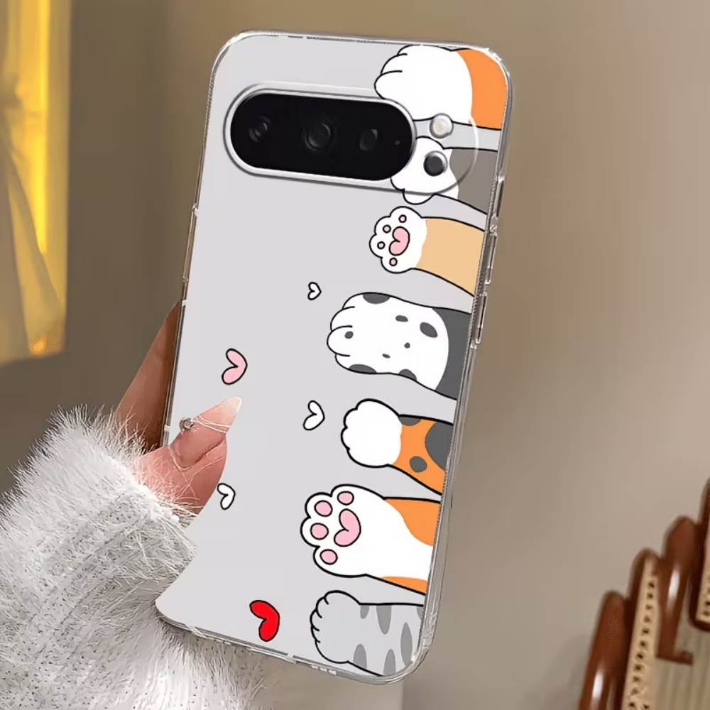 만화 고양이 발자국 크리스탈 투명 실리콘 폰 케이스 ( - Phone Cases Pixel 9A 리뷰 및 가격