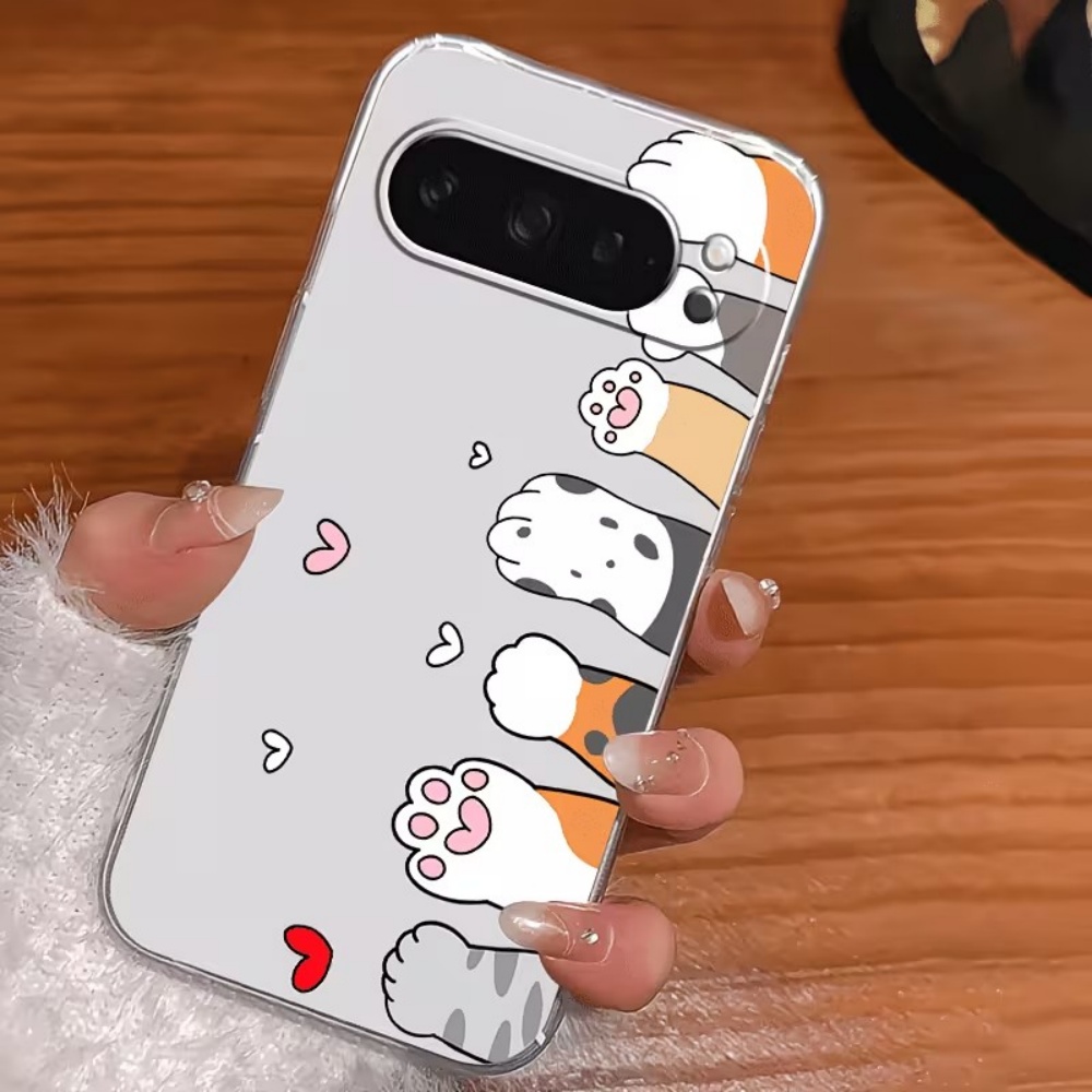 만화 고양이 발자국 크리스탈 투명 실리콘 폰 케이스 ( - Phone Cases Pixel 9A 리뷰 및 가격