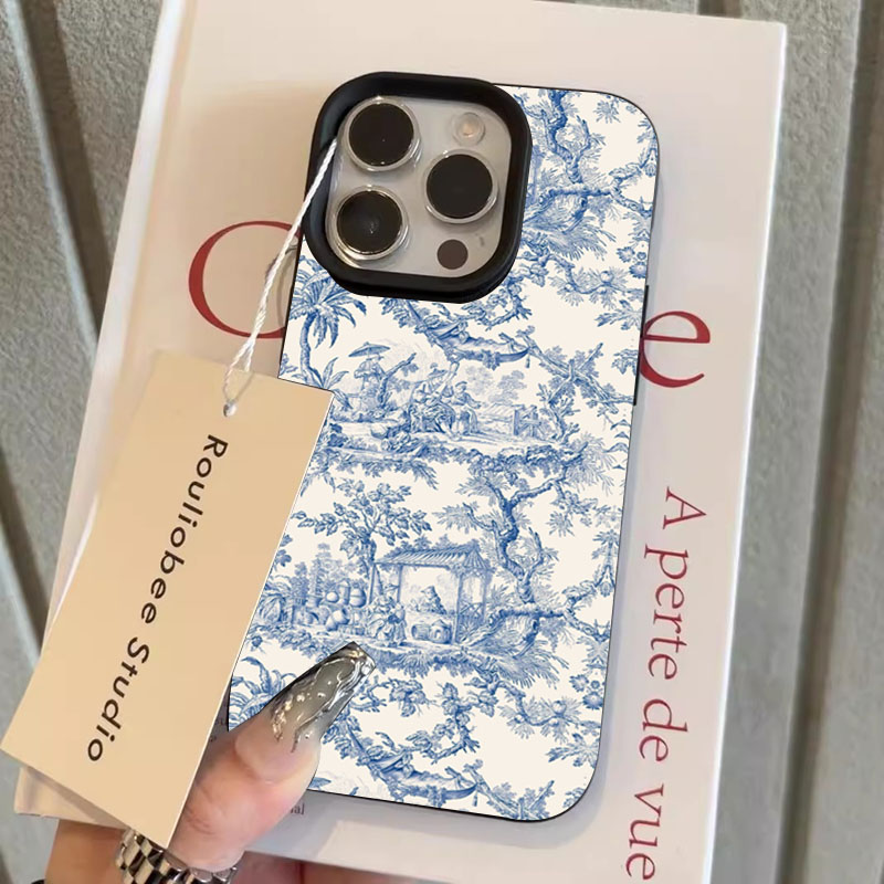 패션 블루 화이트 도자기 폰 케이스 (아이폰 17 16 - Phone Cases Blue 리뷰 및 가격