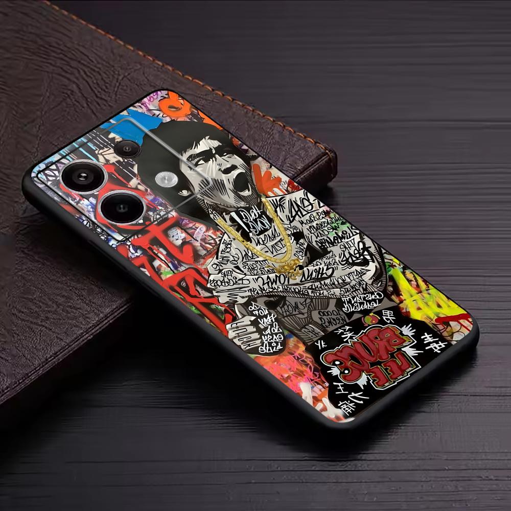 뱅크시 그래피티 아트 레드미 노트 14 13 12 11 - Phone Cases Xiaomi 리뷰 및 가격
