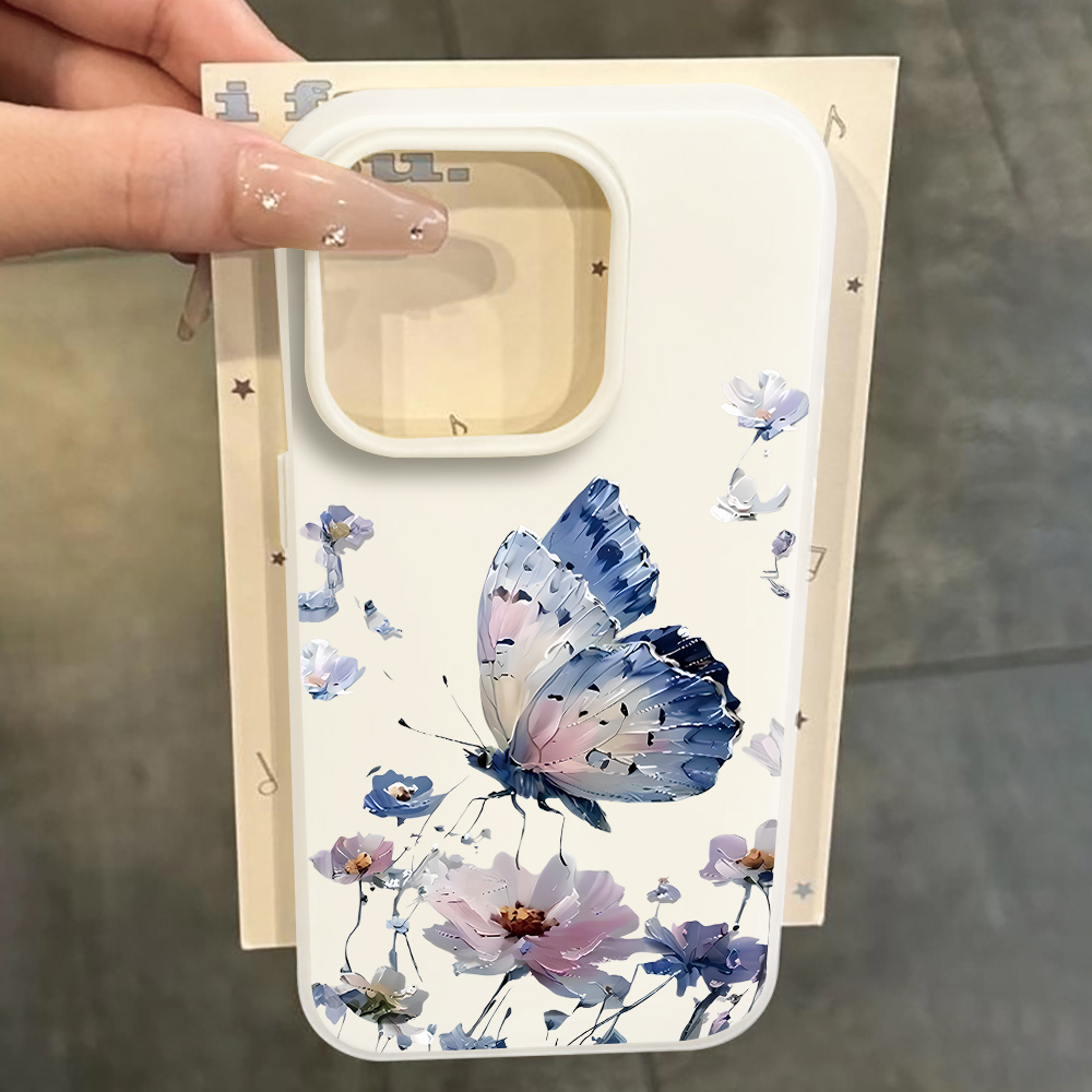 수채화 블루 퍼플 나비 꽃무늬 폰 케이스 삼성 갤럭시  - Phone Cases Blue 리뷰 및 가격