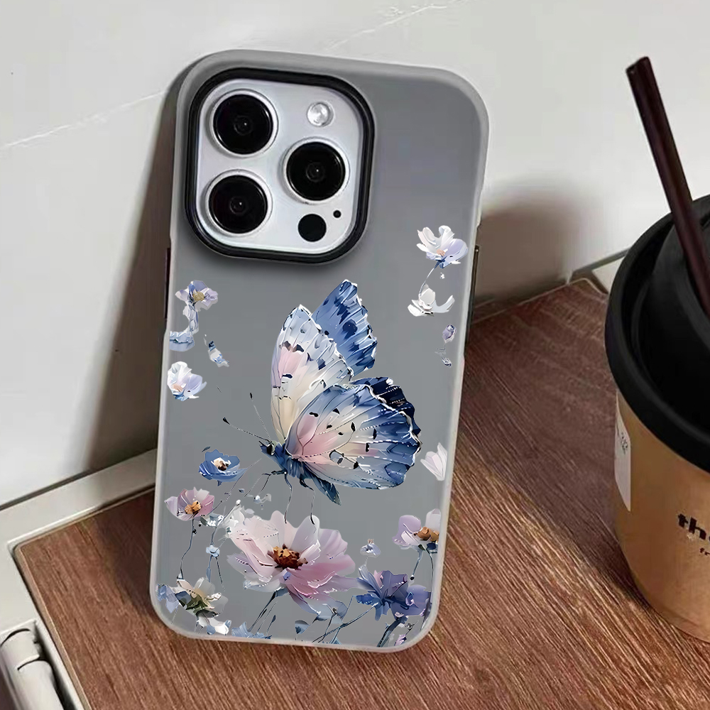 수채화 블루 퍼플 나비 꽃무늬 폰 케이스 삼성 갤럭시  - Phone Cases Blue 리뷰 및 가격