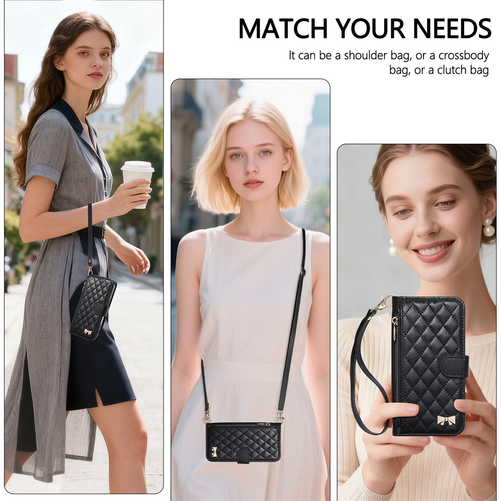PU 가죽 지퍼 크로스바디 손목 스트랩 플립 지갑형 폰 - Phone Cases With Loop 리뷰 및 가격