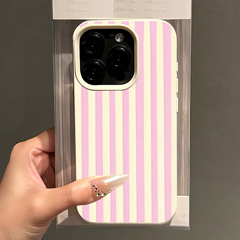 심플한 핑크색 세로 줄무늬 리치 패턴 아이폰 17 16 - Phone Cases Blue 리뷰 및 가격