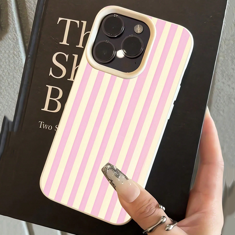 심플한 핑크색 세로 줄무늬 리치 패턴 아이폰 17 16 - Phone Cases Blue 리뷰 및 가격