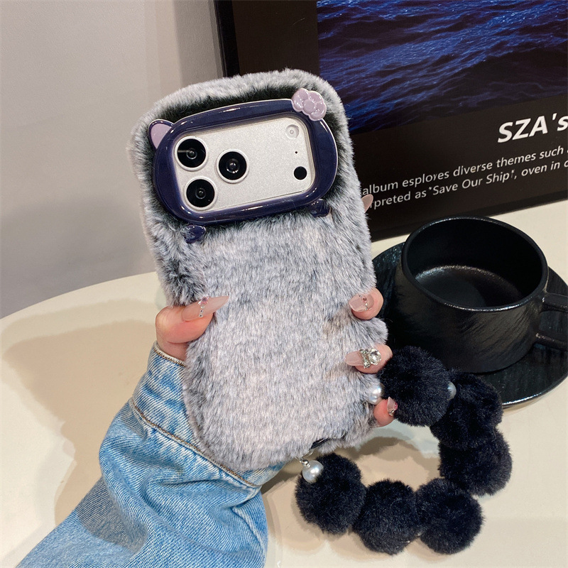 고급 솔리드 컬러 퍼리 플러시 폰 케이스 (아이폰 17 - Phone Cases Iphone 17 리뷰 및 가격