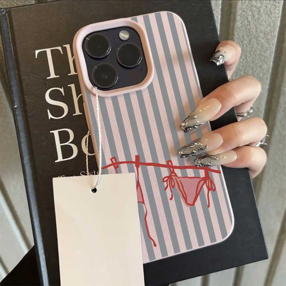 블루 화이트 스트라이프 비키니 디자인 아이폰 17 16 - Phone Cases Blue 리뷰 및 가격