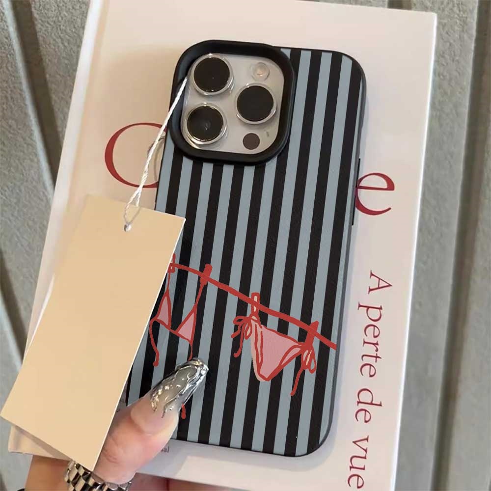 블루 화이트 스트라이프 비키니 디자인 아이폰 17 16 - Phone Cases Blue 리뷰 및 가격