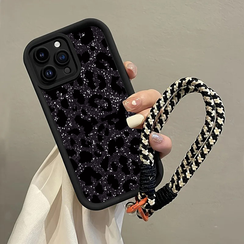 검은색 반점 표범 무늬 핸드 스트랩 폰 케이스 (삼성  - Phone Cases With Loop 리뷰 및 가격