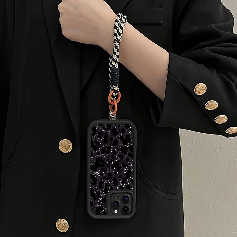 검은색 반점 표범 무늬 핸드 스트랩 폰 케이스 (삼성  - Phone Cases With Loop 리뷰 및 가격
