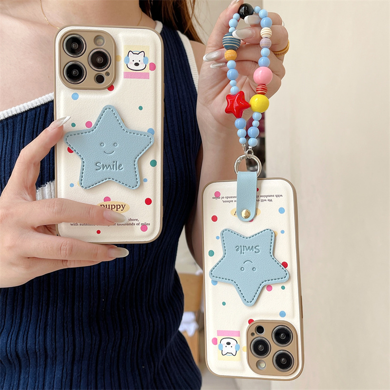 컬러 물방울 무늬 귀여운 별 모양 아이폰 16 Pro  - Phone Cases With Loop 리뷰 및 가격