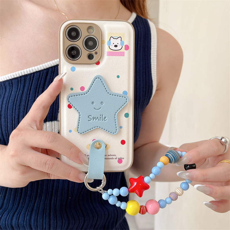 컬러 물방울 무늬 귀여운 별 모양 아이폰 16 Pro  - Phone Cases With Loop 리뷰 및 가격