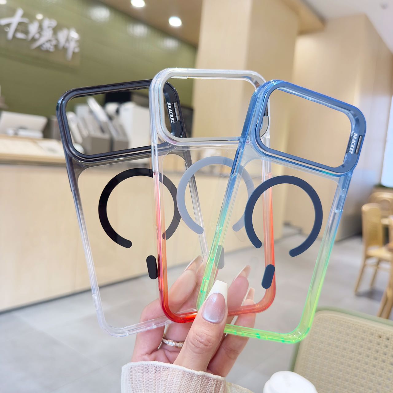 렌즈 스탠드 홀더 그라디언트 투명 마그네틱 링 케이스  - Ring Stand Case 리뷰 및 가격