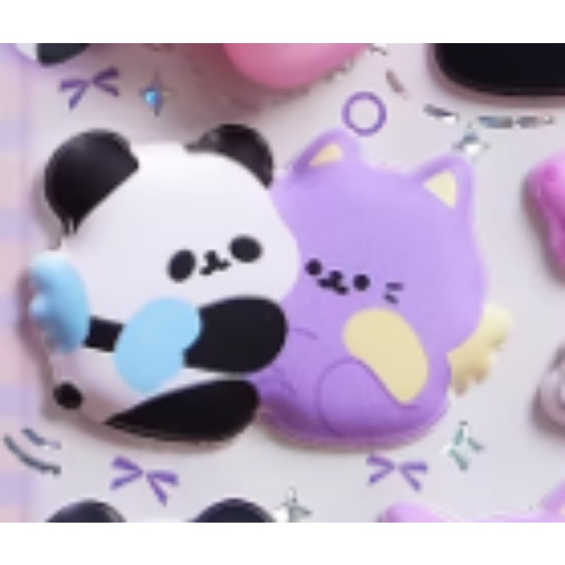 귀여운 3D 판다 만화 스트레스 해소 고무 장식 스티커 - Phone Cases Rubber 리뷰 및 가격