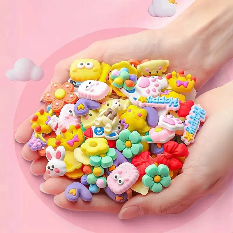 100개 DIY 혼합 꽃 동물 소프트 고무 스티커 -  - Phone Cases Rubber 리뷰 및 가격