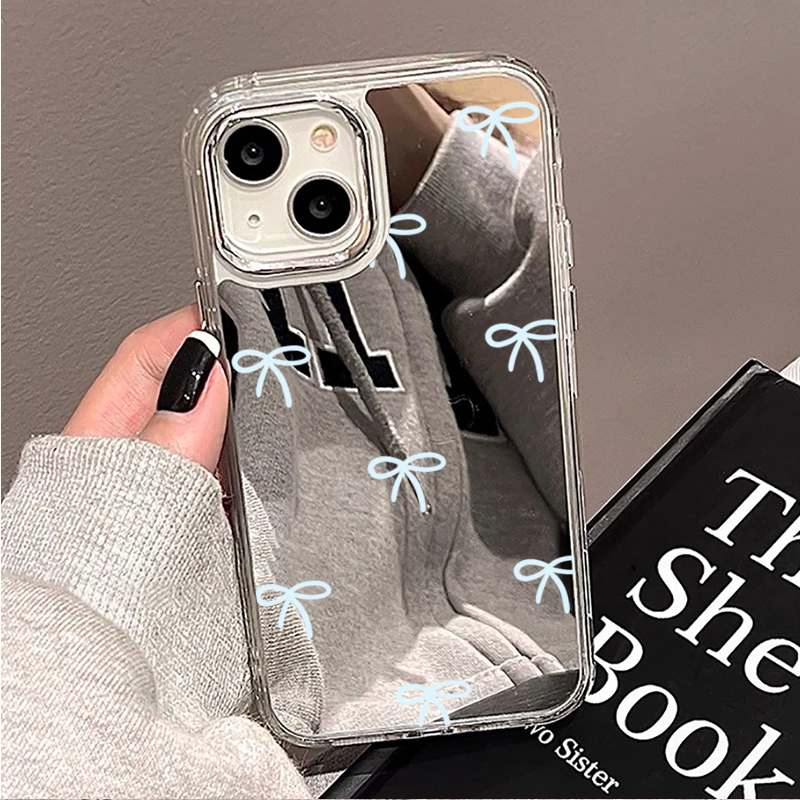 라이트 블루 보우 미러 폰 케이스 (아이폰 11, 12 - Phone Cases Blue 리뷰 및 가격