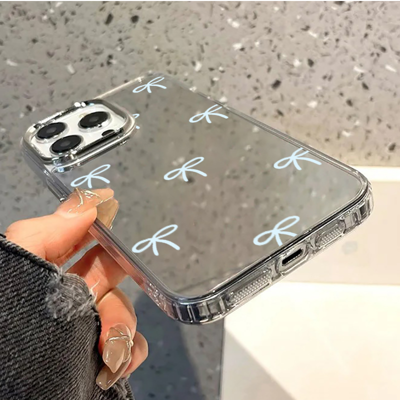 라이트 블루 보우 미러 폰 케이스 (아이폰 11, 12 - Phone Cases Blue 리뷰 및 가격