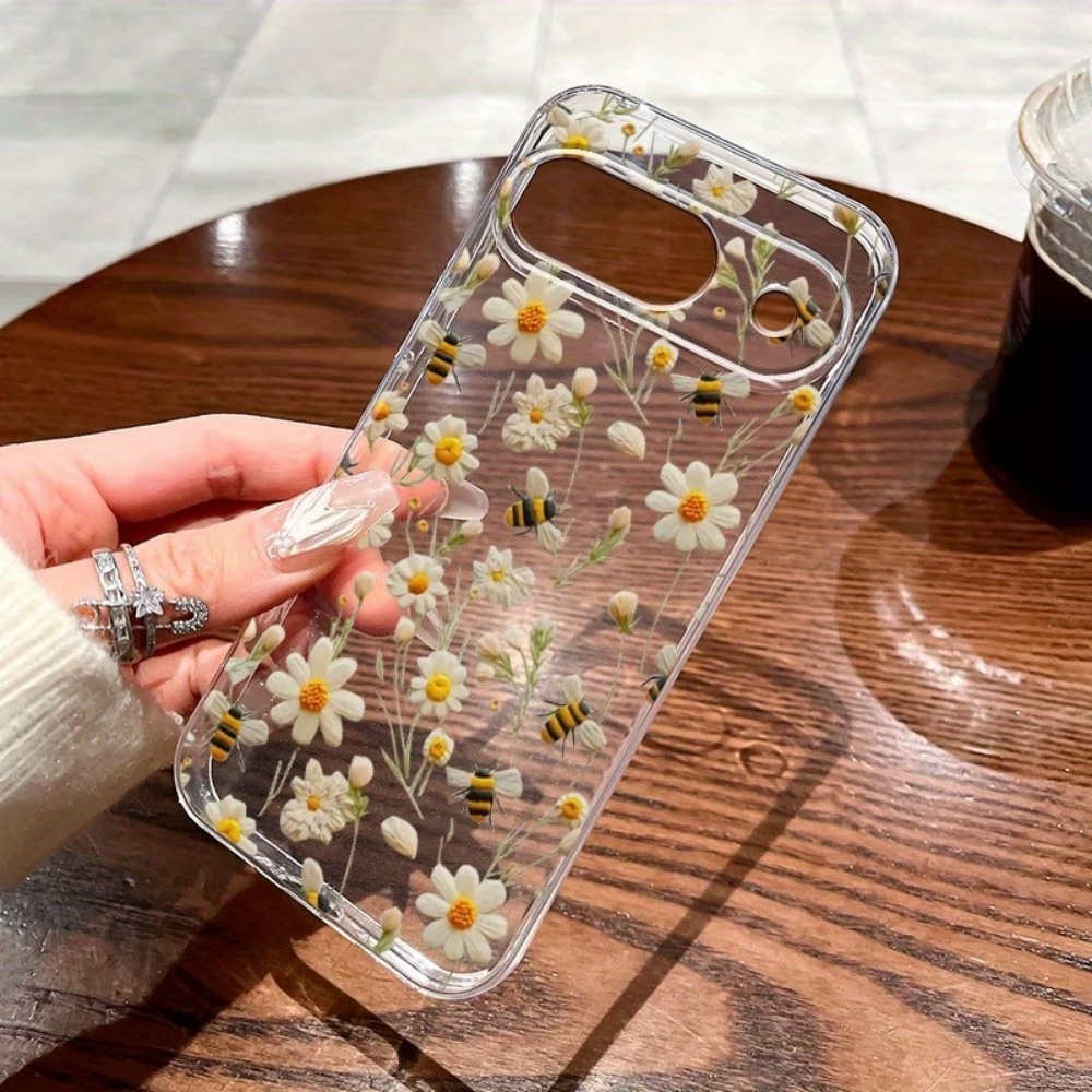 귀여운 꿀벌 꽃무늬 소프트 투명 폰 케이스 (구글 픽셀 - Phone Cases Pixel 9A 리뷰 및 가격