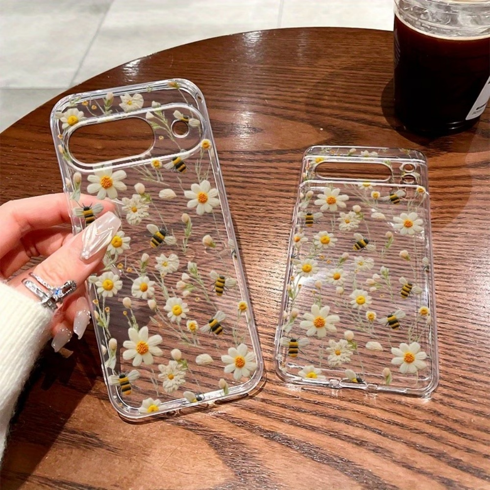 귀여운 꿀벌 꽃무늬 소프트 투명 폰 케이스 (구글 픽셀 - Phone Cases Pixel 9A 리뷰 및 가격