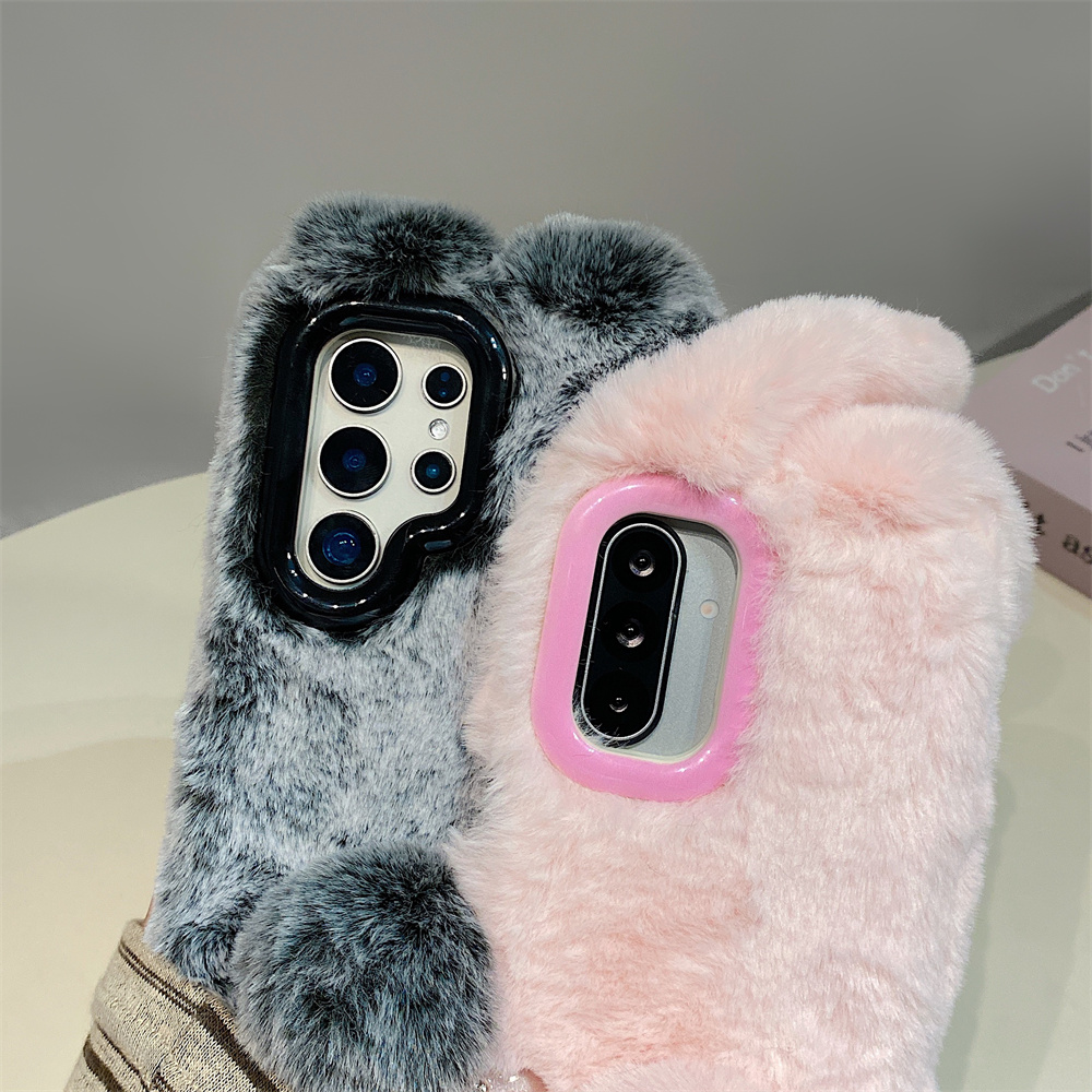귀여운 토끼 귀 플러피 스탠드 폰 케이스 삼성 갤럭시  - Phone Cases Cute 리뷰 및 가격