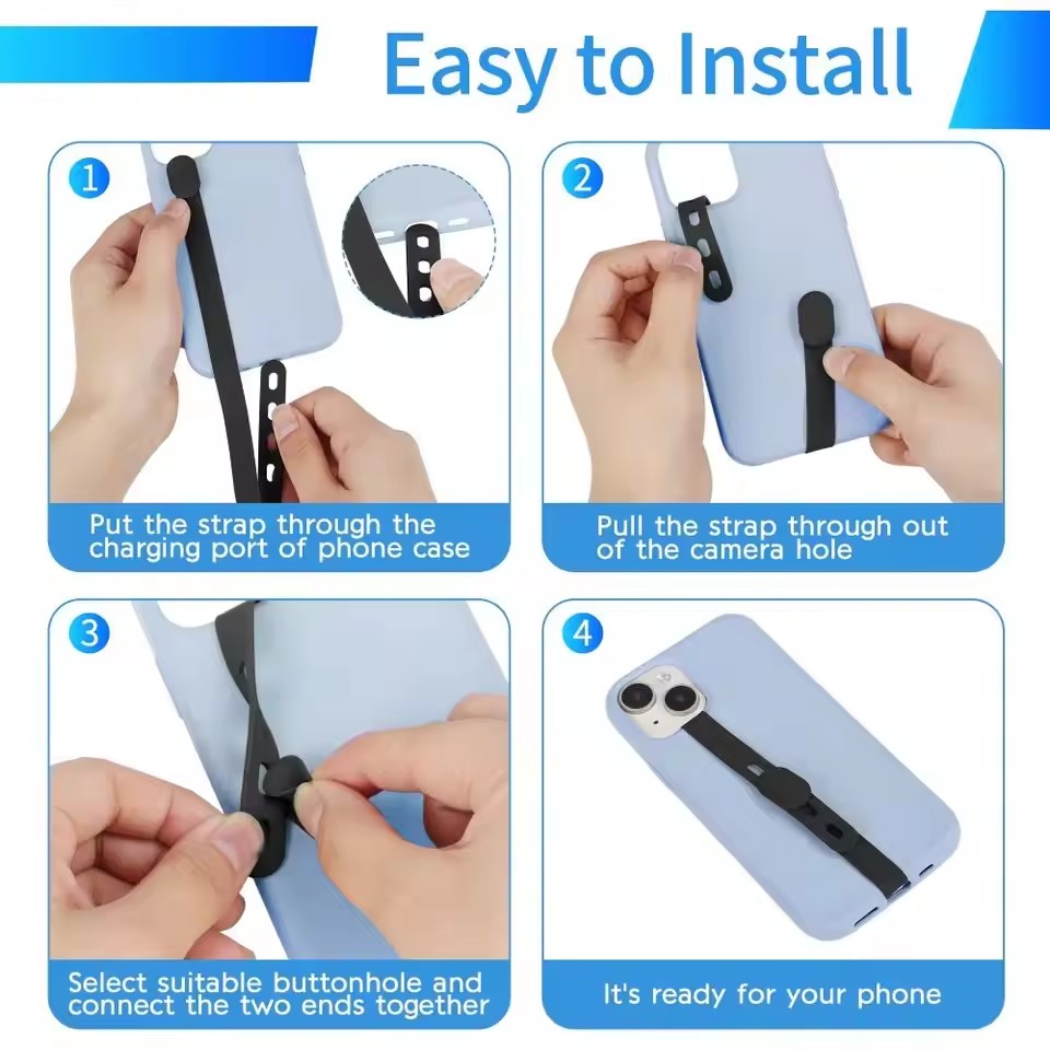 2pcs 휴대용 실리콘폰 스트랩 조절 가능한폰 케이스  - Phone Cases Rubber 리뷰 및 가격