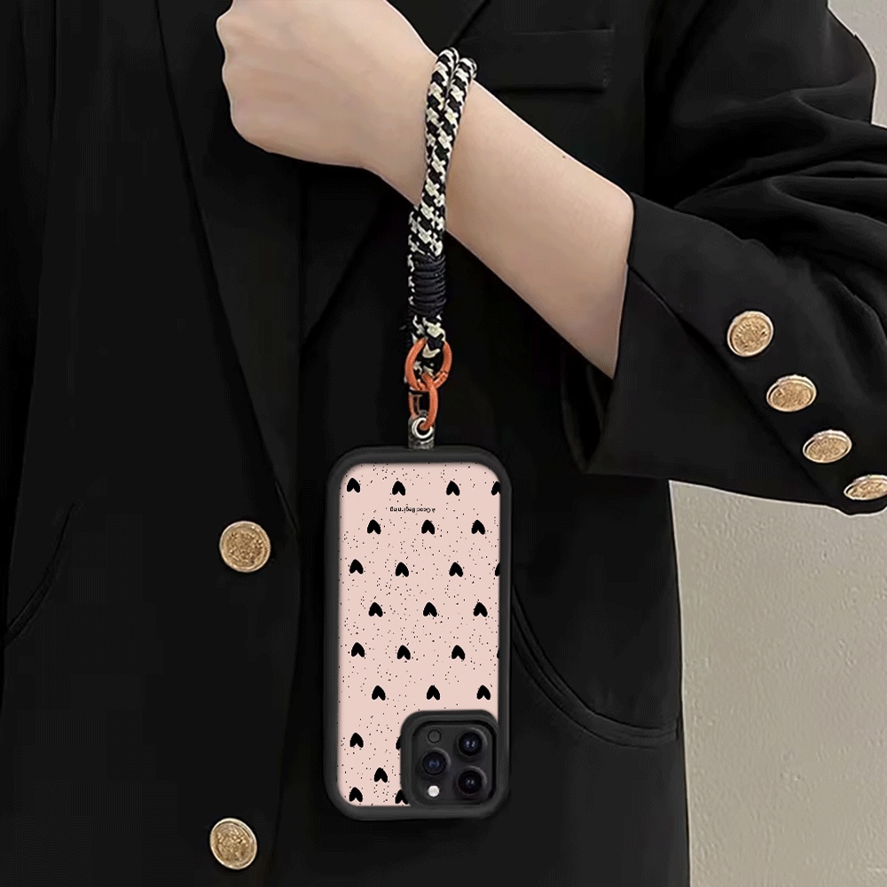 잉크 스플래터 블랙 하트 핸드 스트랩 폰 케이스 삼성  - Phone Cases With Loop 리뷰 및 가격